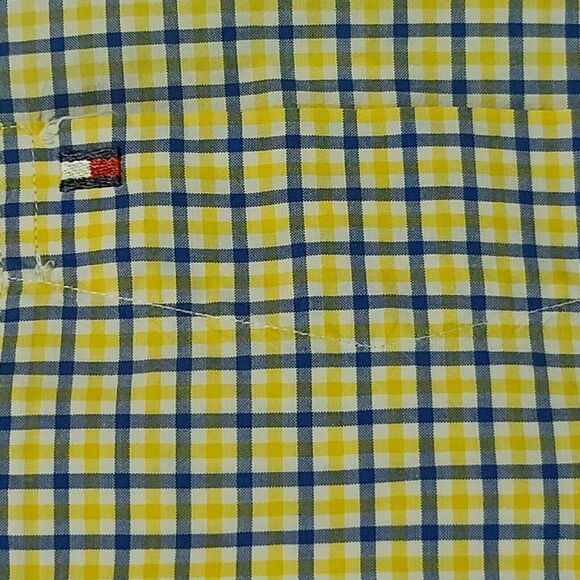 Tommy Hifiger Mens Button Up Multicolor Size XL Cotton Short Sleeve Logo Collar - Picture 9 of 12